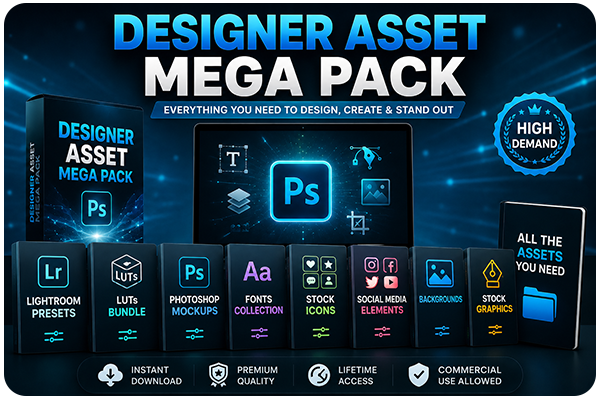 Designer Asset Mega Pack – premium design assets and creative resources
